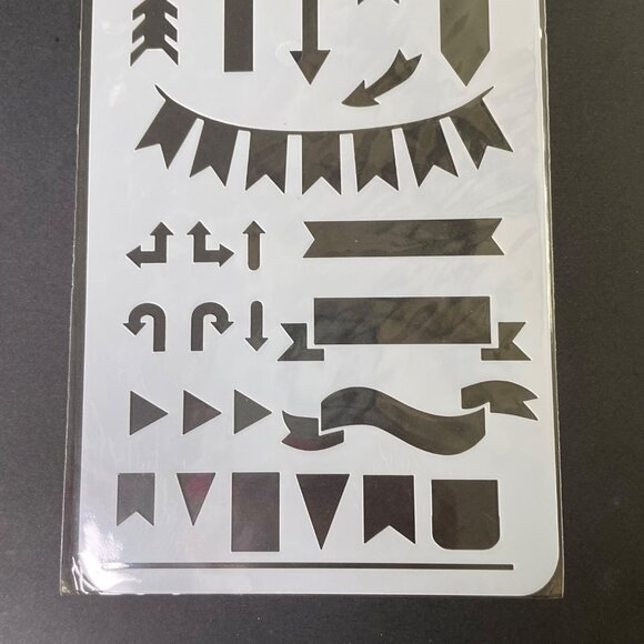 Reusable Art Planner Stencil Arrows Flags Banners Flow Chart Arrows u Mixed Medi - Picture 3 of 3